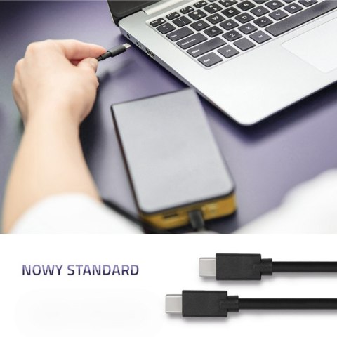 Qoltec Kabel USB 3.1 typ C męski | USB 3.1 typ C męski | 2.5m | Czarny Qoltec Kabel USB 3.1 typ C męski | USB 3.1 typ C męski | 2.5m | Czarny