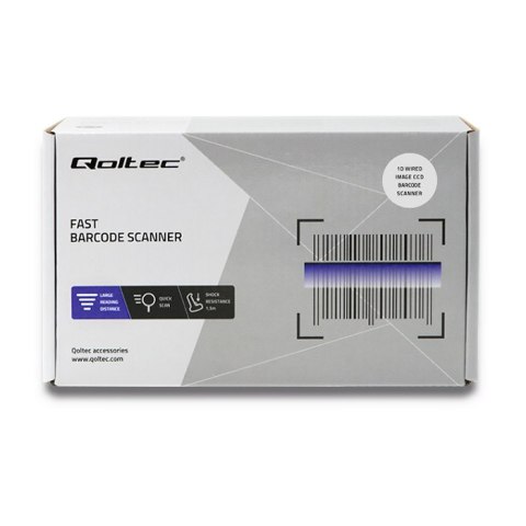 Qoltec Laserowy czytnik kodów kreskowych 1D | CCD | USB | Czarny Qoltec Laserowy czytnik kodów kreskowych 1D | CCD | USB | Czarny