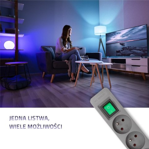 Qoltec Listwa zasilająca | 6 gniazd | 1.8m | Szara Qoltec Listwa zasilająca | 6 gniazd | 1.8m | Szara