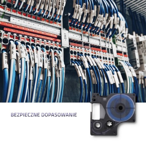 Qoltec Rurka termokurczliwa do drukarek DYMO D1/DM1 | 9mm*1.5m | Biała | Czarny nadruk Qoltec Rurka termokurczliwa do drukarek DYMO D1/DM1 | 9mm*1.5m | Biała | Czarny nadruk