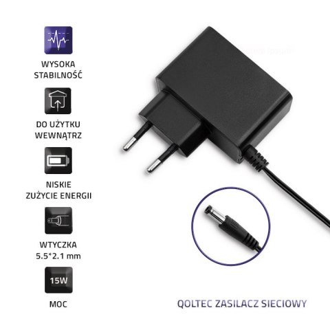 Qoltec Zasilacz wtyczkowy 15W | 7.5V | 2A | 5.5*2.1 Qoltec Zasilacz wtyczkowy 15W | 7.5V | 2A | 5.5*2.1