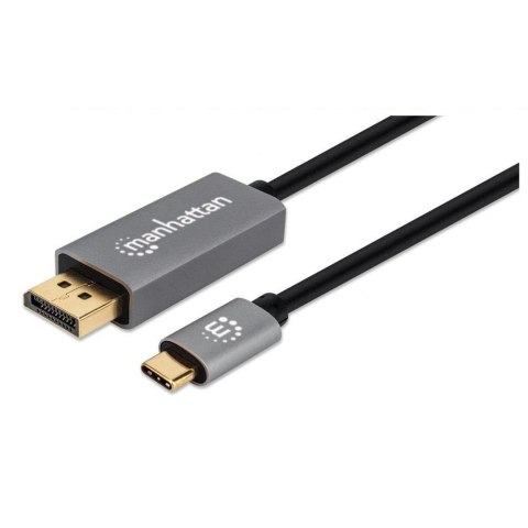 Kabel adapter Manhattan USB-C / DisplayPort DP Alt Mode 8K 2m czarny Kabel adapter Manhattan USB-C / DisplayPort DP Alt Mode 8K 2m czarny