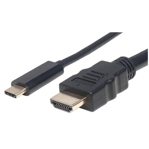 Kabel adapter Manhattan USB-C / HDMI 4K*30Hz DP Alt Mode 1m czarny Kabel adapter Manhattan USB-C / HDMI 4K*30Hz DP Alt Mode 1m czarny