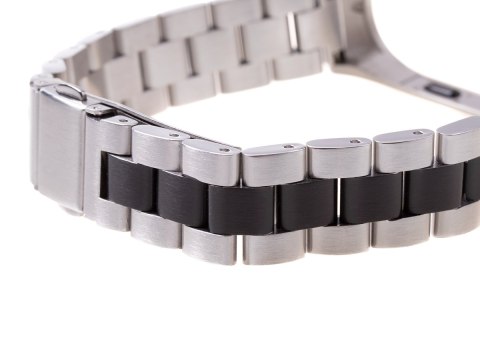 Bransoletka pasek Xiaomi Mi Band 3/ Xiaomi Mi Band 4 - srebrno czarna