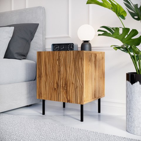 Szafka nocna 2szt. JUNGLE 53,5x40,5x44 dąb wotant + czarne nóżki Szafka nocna 2szt. JUNGLE 53,5x40,5x44 dąb wotant + czarne nóżki