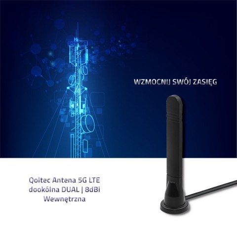 Qoltec Antena 5G LTE dookólna DUAL | 8dBi | Wewnętrzna Qoltec Antena 5G LTE dookólna DUAL | 8dBi | Wewnętrzna
