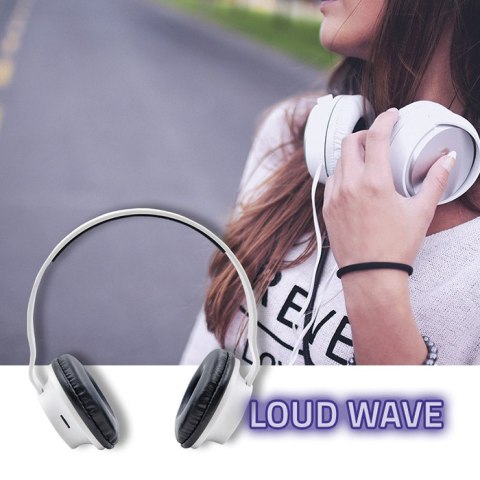 Qoltec Słuchawki bezprzewodowe Loud Wave z mikrofonem | BT 5.0 JL| Białe Qoltec Słuchawki bezprzewodowe Loud Wave z mikrofonem | BT 5.0 JL| Białe