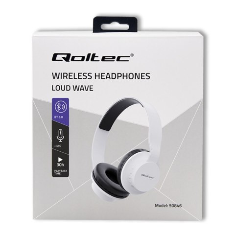 Qoltec Słuchawki bezprzewodowe Loud Wave z mikrofonem | BT 5.0 JL| Białe Qoltec Słuchawki bezprzewodowe Loud Wave z mikrofonem | BT 5.0 JL| Białe