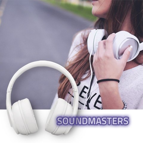 Qoltec Słuchawki bezprzewodowe Soundmasters z mikrofonem | BT 5.0 AB| Białe Qoltec Słuchawki bezprzewodowe Soundmasters z mikrofonem | BT 5.0 AB| Białe