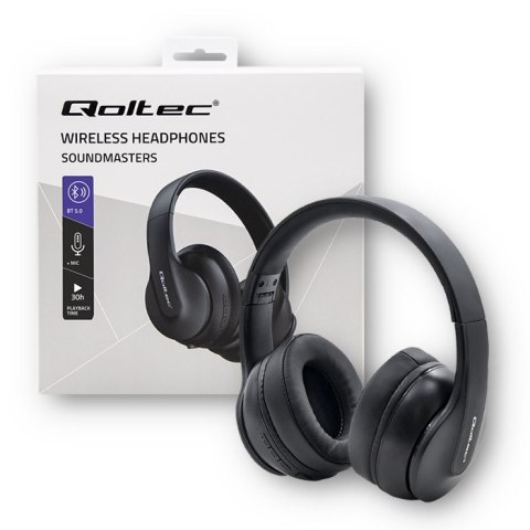 Qoltec Słuchawki bezprzewodowe Soundmasters z mikrofonem | BT 5.0 AB| Czarne Qoltec Słuchawki bezprzewodowe Soundmasters z mikrofonem | BT 5.0 AB| Czarne