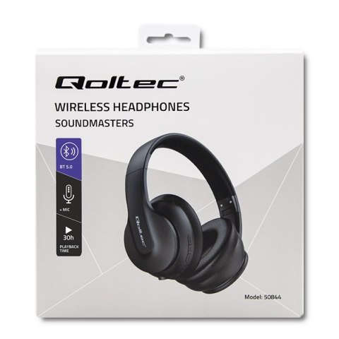 Qoltec Słuchawki bezprzewodowe Soundmasters z mikrofonem | BT 5.0 AB| Czarne Qoltec Słuchawki bezprzewodowe Soundmasters z mikrofonem | BT 5.0 AB| Czarne