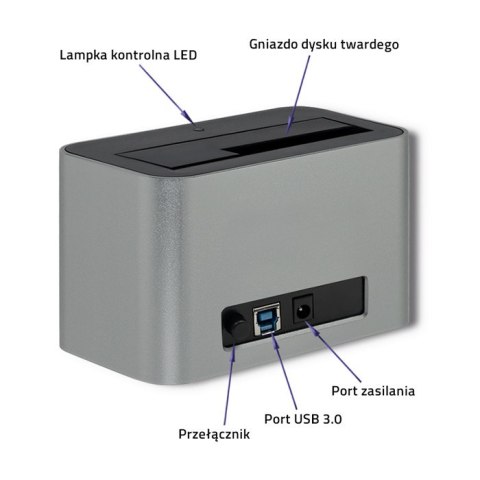 Qoltec Stacja dokująca dysków HDD/SSD | 2.5"/3.5" SATA | USB 3.0 Qoltec Stacja dokująca dysków HDD/SSD | 2.5"/3.5" SATA | USB 3.0