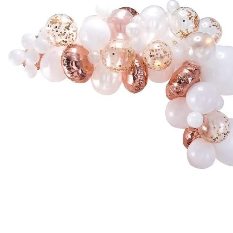 Girlanda balonowa 63 balonów - rose gold