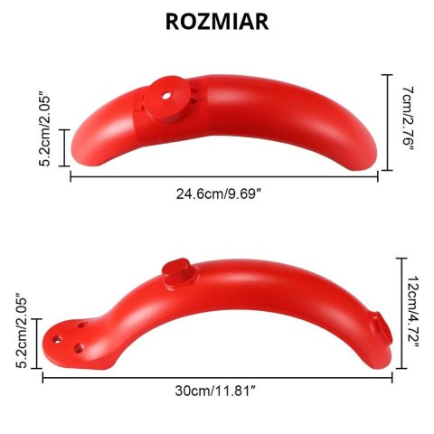 Zestaw błotników do hulajnogi Xiaomi M365 / PRO - czerwony