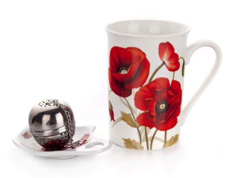 3 częściowy zestaw do herbaty Red Poppy