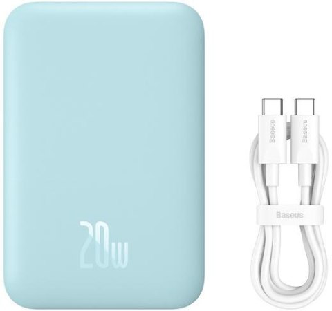 Baseus Magnetic Mini | Power Bank 6000mAh 20W z ładowaniem bezprzewodowym MagSafe BLUE Baseus Magnetic Mini | Power Bank 6000mAh 20W z ładowaniem bezprzewodowym MagSafe BLUE
