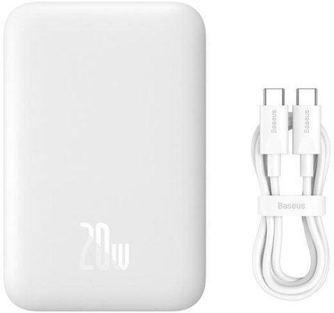 Baseus Magnetic Mini | Power Bank 6000mAh 20W z ładowaniem bezprzewodowym MagSafe WHITE Baseus Magnetic Mini | Power Bank 6000mAh 20W z ładowaniem bezprzewodowym MagSafe WHITE
