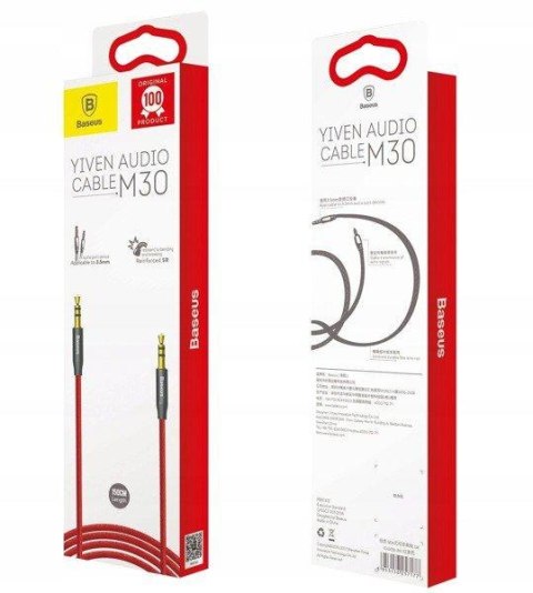 Kabel audio Baseus Yiven M30 | Kabel audio AUX pozłacany mini Jack 3.5mm - mini Jack 3.5mm 1.5M Kabel audio Baseus Yiven M30 | Kabel audio AUX pozłacany mini Jack 3.5mm - mini Jack 3.5mm 1.5M