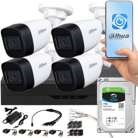 Zestaw monitoringu Dahua XVR 1TB 4 kamery tubowe 5MPx 2.8mm Zestaw monitoringu Dahua XVR 1TB 4 kamery tubowe 5MPx 2.8mm