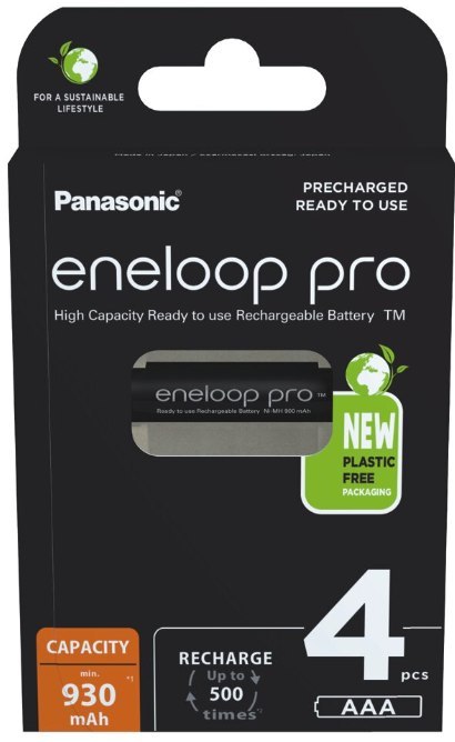 Akumulatorki Panasonic Eneloop PRO R03/AAA 930mAh Ni-MH BK-4HCDE/4BE - 4 sztuki (blister) Akumulatorki Panasonic Eneloop PRO R03/AAA 930mAh Ni-MH BK-4HCDE/4BE - 4 sztuki (blister)