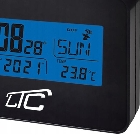 Budzik z termometrem LTC, sterowany radiowo, czarny LXSTP05C Budzik z termometrem LTC, sterowany radiowo, czarny LXSTP05C