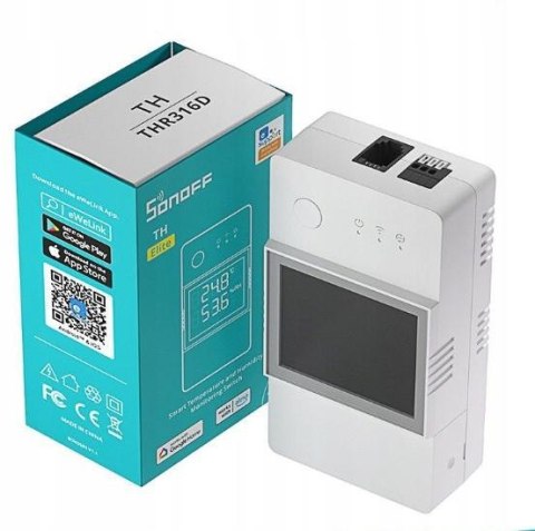 SONOFF TH Elite | THR320D | Przekaźnik Wifi z funkcją pomiaru temperatury oraz wilgotności SONOFF TH Elite | THR320D | Przekaźnik Wifi z funkcją pomiaru temperatury oraz wilgotności