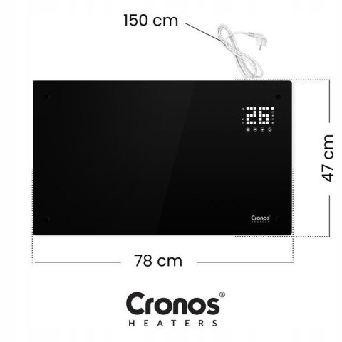 Szklany panel grzewczy Cronos GPH-20DA 2000W BLACK Szklany panel grzewczy Cronos GPH-20DA 2000W BLACK
