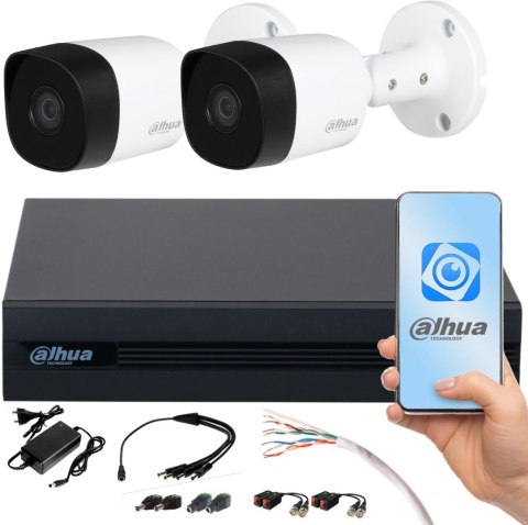 Zestaw monitoringu Dahua COOPER XVR 2x Kamera tubowa FullHD Zestaw monitoringu Dahua COOPER XVR 2x Kamera tubowa FullHD