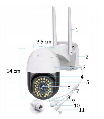 KAMERA IP ZEWNĘTRZNA OBROTOWA WIFI Kamera IP 3MP HECKERMANN C19 KAMERA IP ZEWNĘTRZNA OBROTOWA WIFI Kamera IP 3MP HECKERMANN C19