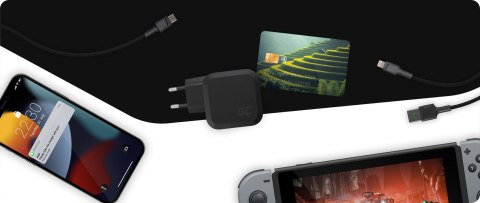 ŁADOWARKA SIECIOWA Green Cell POWERGAN 65W 2x USB-C 1x USB-A CHARGC08 ŁADOWARKA SIECIOWA Green Cell POWERGAN 65W 2x USB-C 1x USB-A CHARGC08