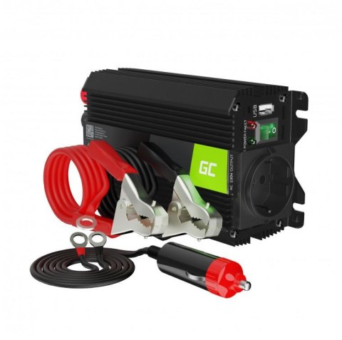 PRZETWORNICA NAPIĘCIA INWERTER Green Cell PRO 12V -> 230V 300W/600W MODYFIKOWANA SINUSOIDA INVGC01 PRZETWORNICA NAPIĘCIA INWERTER Green Cell PRO 12V -> 230V 300W/600W MODYFIKOWANA SINUSOIDA INVGC01