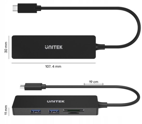 Unitek Hub USB-C 3 x USB 3.1 Gen 1 SD microSD Unitek Hub USB-C 3 x USB 3.1 Gen 1 SD microSD