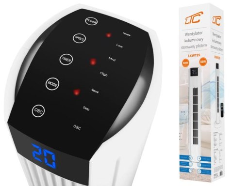 Wentylator kolumnowy 82cm 50W, LCD, sterowany pilotem LXWT25 Wentylator kolumnowy 82cm 50W, LCD, sterowany pilotem LXWT25