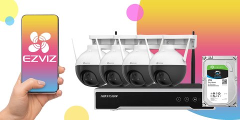 Zestaw monitoringu bezprzewodowego 4 kamery obrotowe FullHD WiFi EZVIZ Zestaw monitoringu bezprzewodowego 4 kamery obrotowe FullHD WiFi EZVIZ