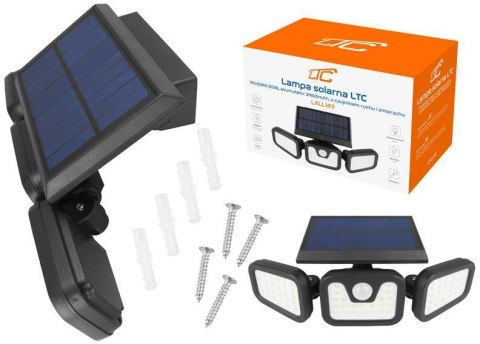 Lampa solarna LTC 74 x LED SMD, 20 W, czujnik ruchu i zmierzchu, regulacja kąta świecenia, akumulator 2400 mAh LXLL147 Lampa solarna LTC 74 x LED SMD, 20 W, czujnik ruchu i zmierzchu, regulacja kąta świecenia, akumulator 2400 mAh LXLL147