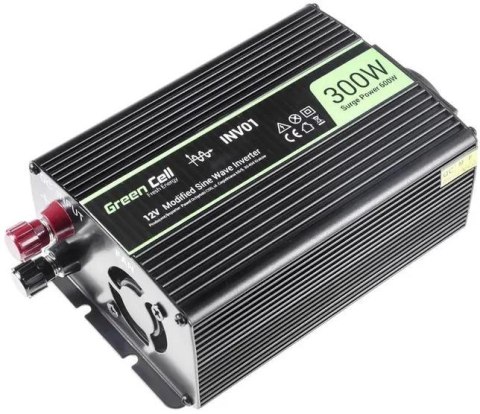 PRZETWORNICA NAPIĘCIA Green Cell 24V -> 230V 300W/600W MODYFIKOWANA SINUSOIDA PRZETWORNICA NAPIĘCIA Green Cell 24V -> 230V 300W/600W MODYFIKOWANA SINUSOIDA