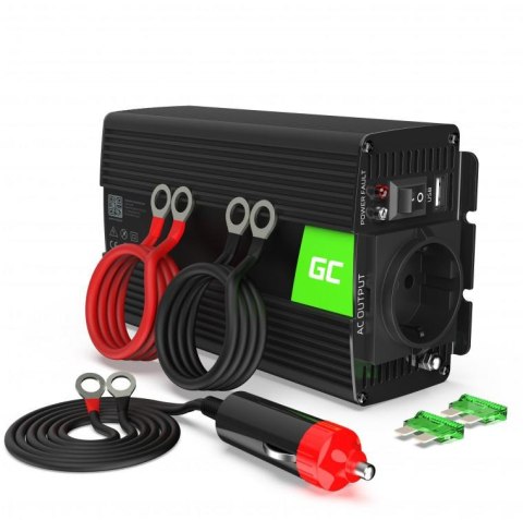 PRZETWORNICA NAPIĘCIA INWERTER Green Cell 12V -> 230V 300W/600W CZYSTA SINUSOIDA INV05DE PRZETWORNICA NAPIĘCIA INWERTER Green Cell 12V -> 230V 300W/600W CZYSTA SINUSOIDA INV05DE
