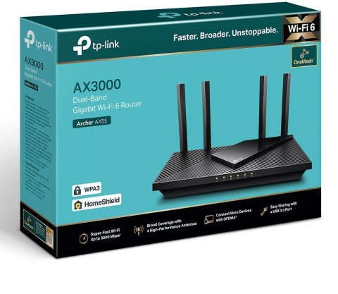 ROUTER TP-LINK ARCHER AX55 Wi-Fi 6 ROUTER TP-LINK ARCHER AX55 Wi-Fi 6