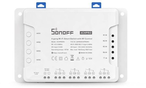 SONOFF sterownik 4-kanałowy 10A NO/NC/Beznapięciowy WiFi 4CHPROR3 SONOFF sterownik 4-kanałowy 10A NO/NC/Beznapięciowy WiFi 4CHPROR3