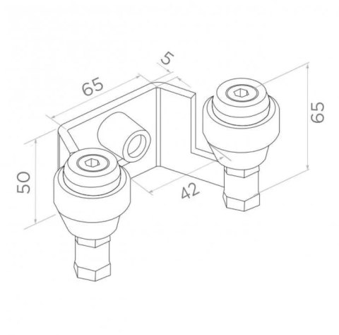 Uchwyt PSG 60.022 42mm górny do bram przesuwnych (2 rolki) Uchwyt PSG 60.022 42mm górny do bram przesuwnych (2 rolki)