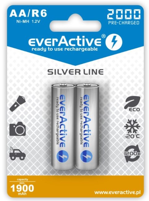 Akumulatorki everActive R6/AA Ni-MH 2000 mAh (box 2szt) Akumulatorki everActive R6/AA Ni-MH 2000 mAh (box 2szt)