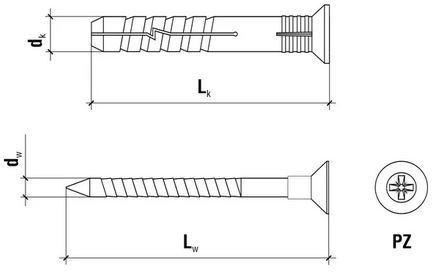 Kołki szybkiego montażu SM 6 x 40 200szt. Kołki szybkiego montażu SM 6 x 40 200szt.