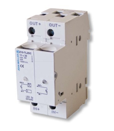 Podstawa bezpiecznikowa na wkładki topikowe 2 gniazda, JEAN MUELLER, DC 10X38 Z10-TL2/DC1000V/E Podstawa bezpiecznikowa na wkładki topikowe 2 gniazda, JEAN MUELLER, DC 10X38 Z10-TL2/DC1000V/E