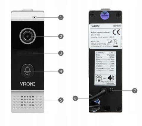 Wideodomofon Wi- Fi Virone VDP-63 VIFAR Wideodomofon Wi- Fi Virone VDP-63 VIFAR