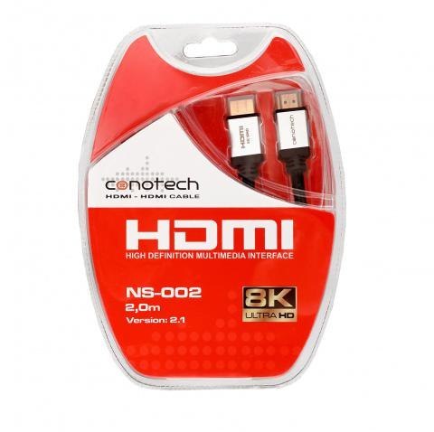 KABEL HDMI Conotech NS-002 2.1 ULTRA HIGH SPEED 8K+ Ethernet - 2 metry KABEL HDMI Conotech NS-002 2.1 ULTRA HIGH SPEED 8K+ Ethernet - 2 metry