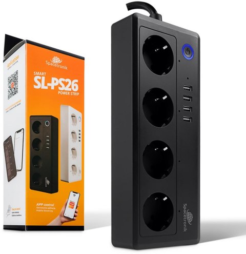 Listwa zasilająca Wi-fi z USB Spacetronik Smart Life SL-PS26 - CZARNA Listwa zasilająca Wi-fi z USB Spacetronik Smart Life SL-PS26 - CZARNA