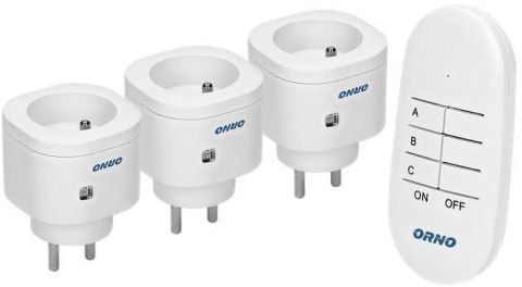 ORNO OR-GB-438 Zestaw gniazd bezprzewodowych sterowanych pilotem 3+1 MINI ORNO OR-GB-438 Zestaw gniazd bezprzewodowych sterowanych pilotem 3+1 MINI