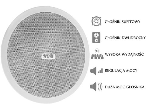 GŁOŚNIK SUFITOWY HQM-SO1625 20W 100V BIAŁY GŁOŚNIK SUFITOWY HQM-SO1625 20W 100V BIAŁY