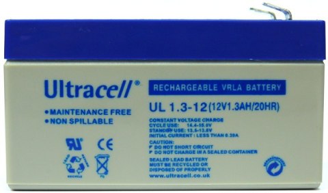 Akumulator AGM ULTRACELL UL 12V 1.3Ah żelowy Akumulator AGM ULTRACELL UL 12V 1.3Ah żelowy