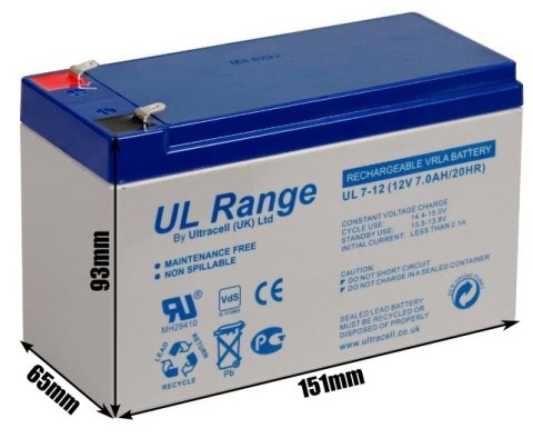 Akumulator AGM ULTRACELL UL 12V 7Ah żelowy Akumulator AGM ULTRACELL UL 12V 7Ah żelowy